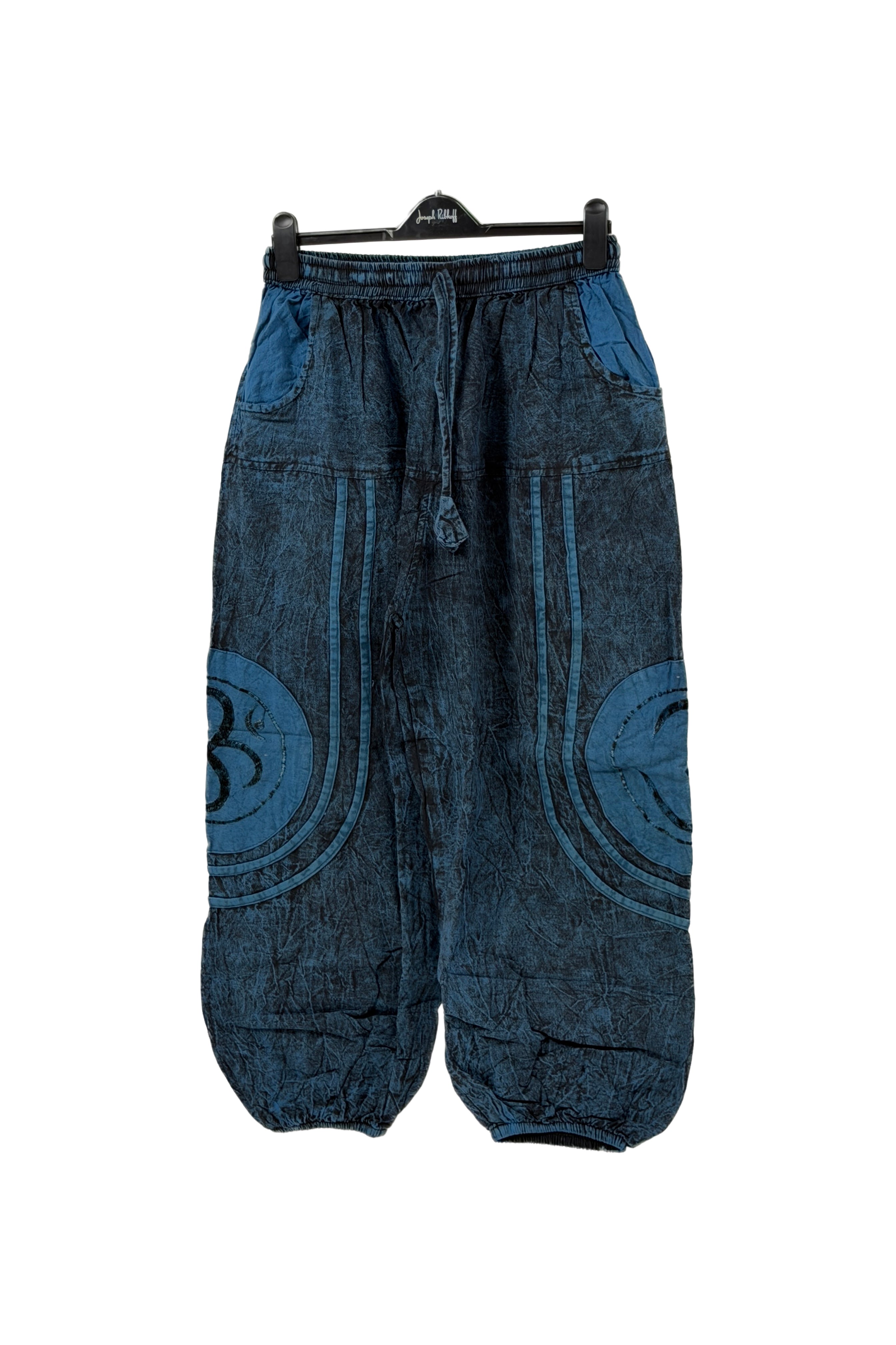 Boho Om Symbol Cotton Harem Pants – Acid Wash Yoga Joggers