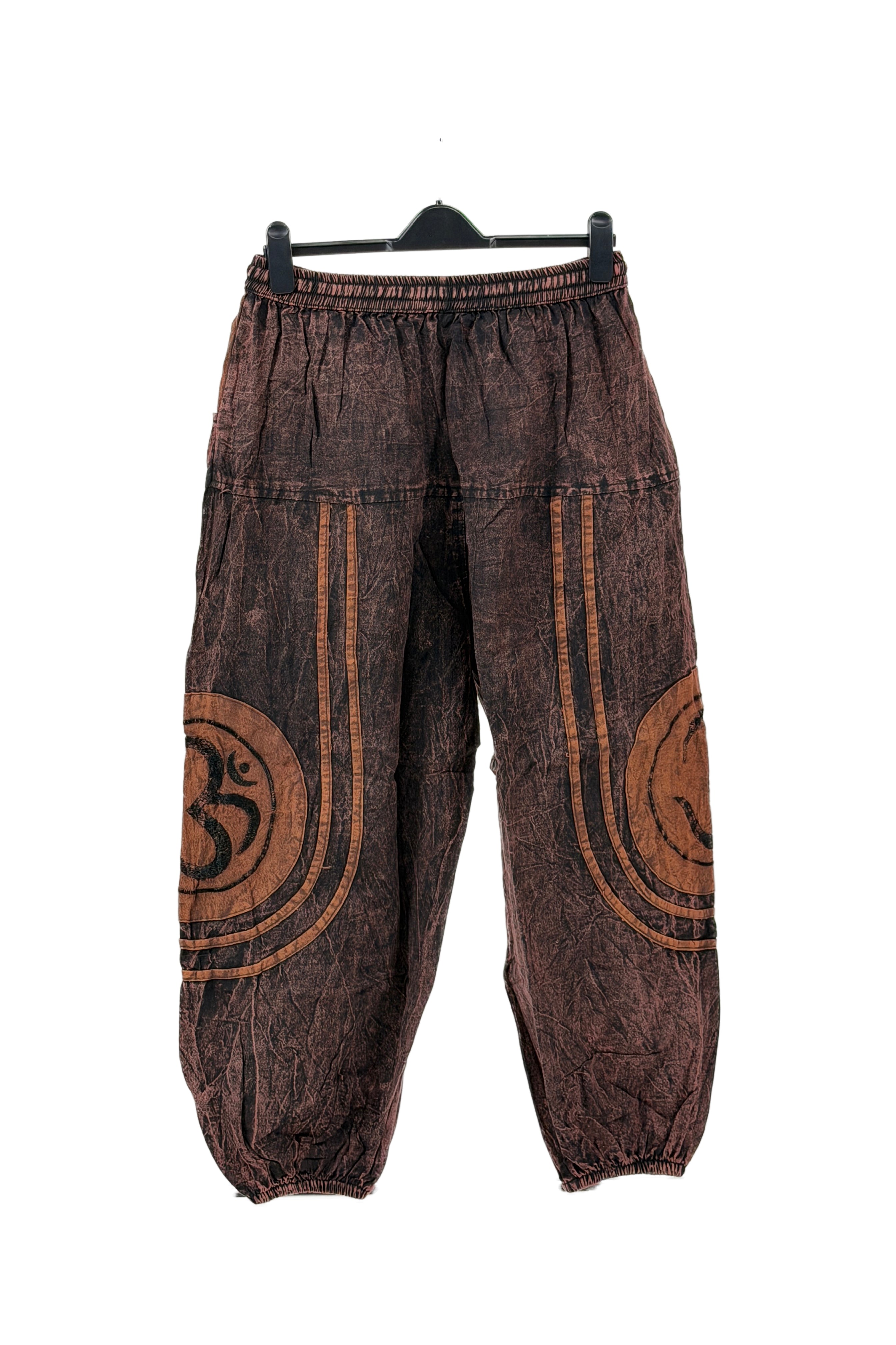 Boho Om Symbol Cotton Harem Pants – Acid Wash Yoga Joggers