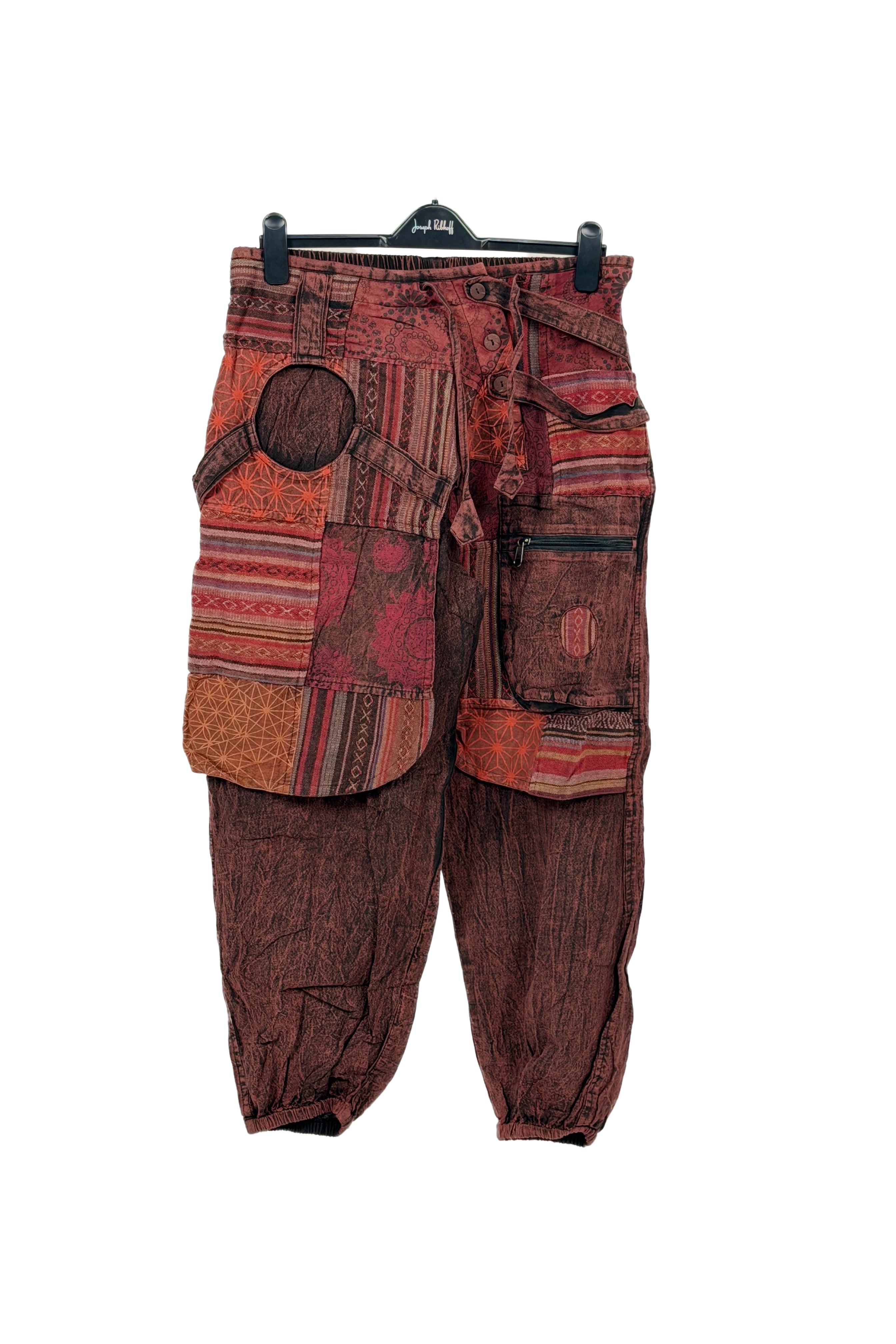 Boho Celestial Sun & Moon Cotton Harem Pants – Acid Wash Festival Joggers