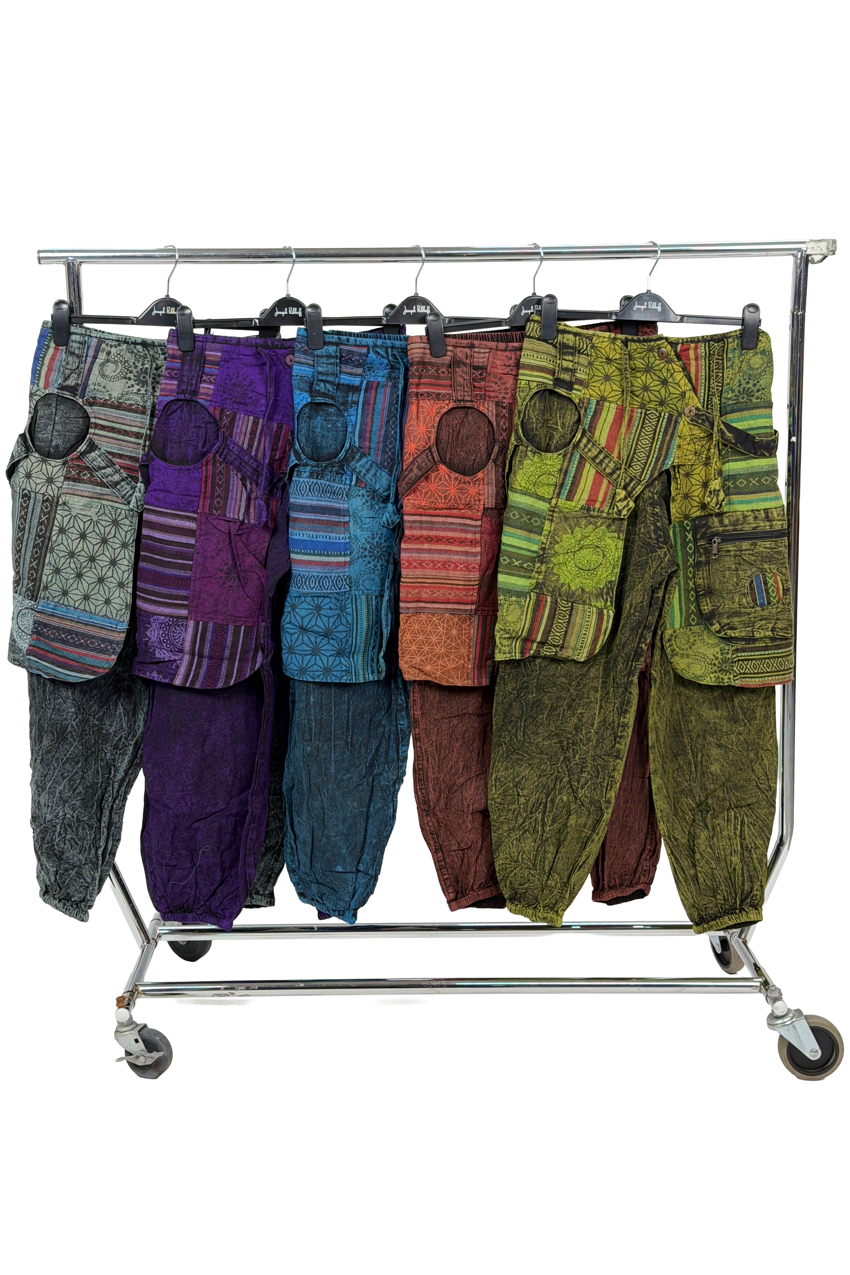 Boho Celestial Sun & Moon Cotton Harem Pants – Acid Wash Festival Joggers
