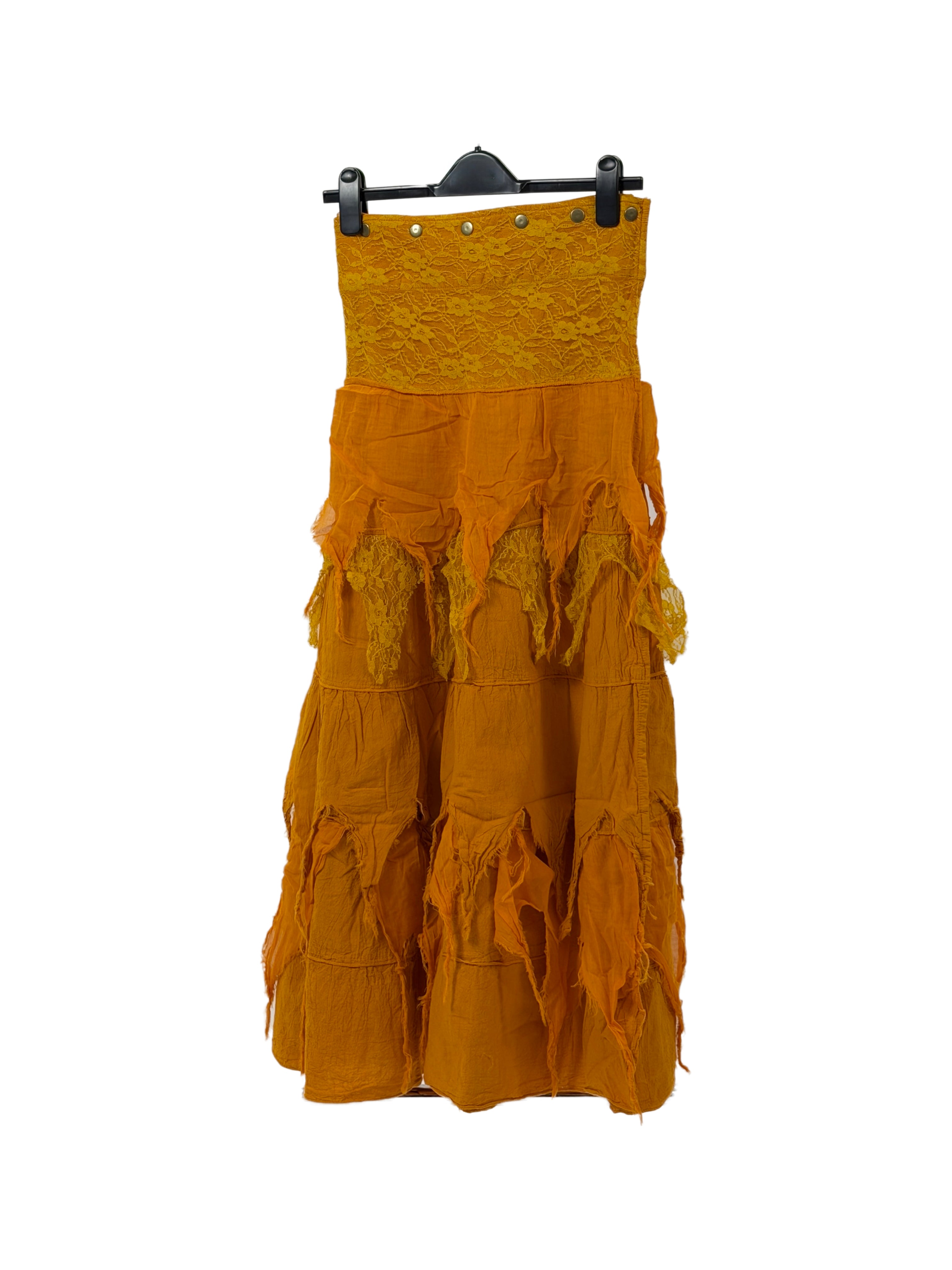 Himalayan Moon Button-Wrap Cotton Skirt