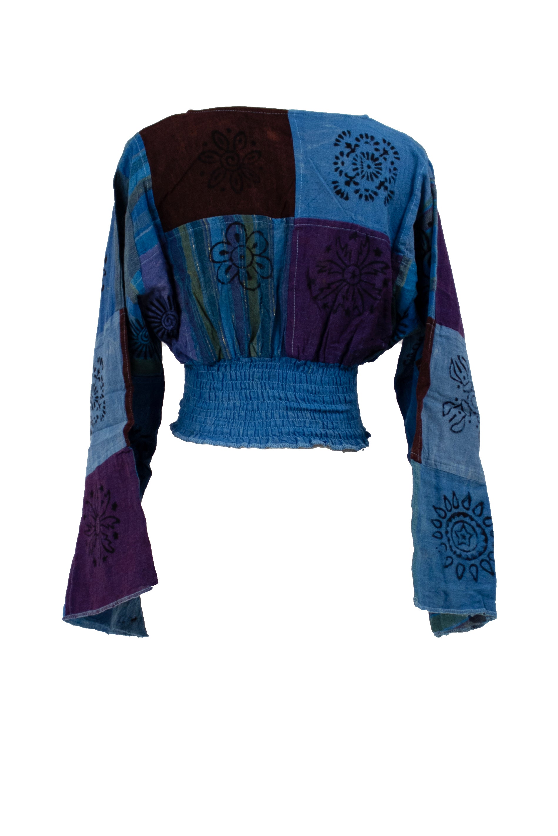 Bohemian Patchwork Bell-Sleeve Top