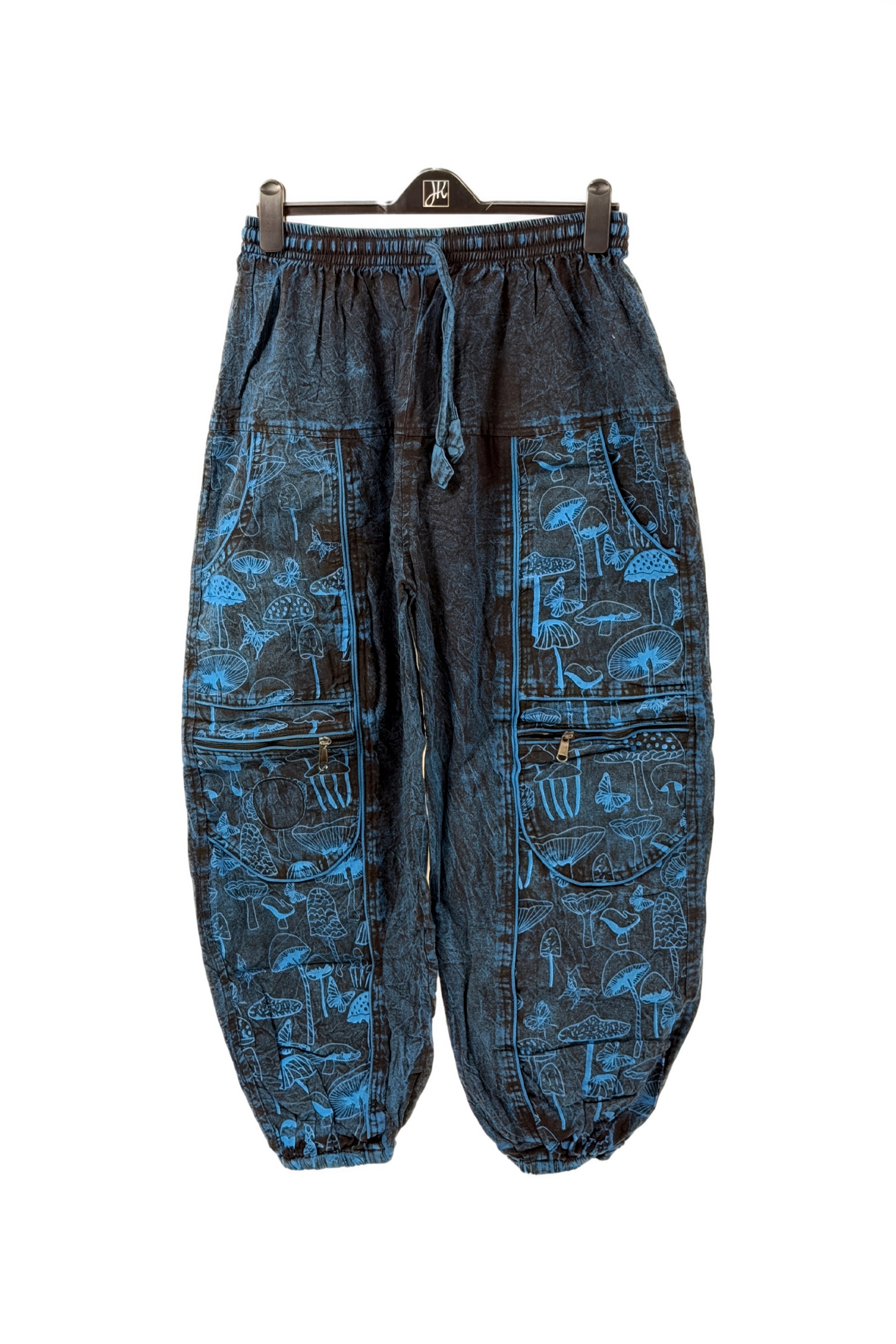 Boho Mushroom cotton Harem Pants – Acid Wash Cargo Joggers