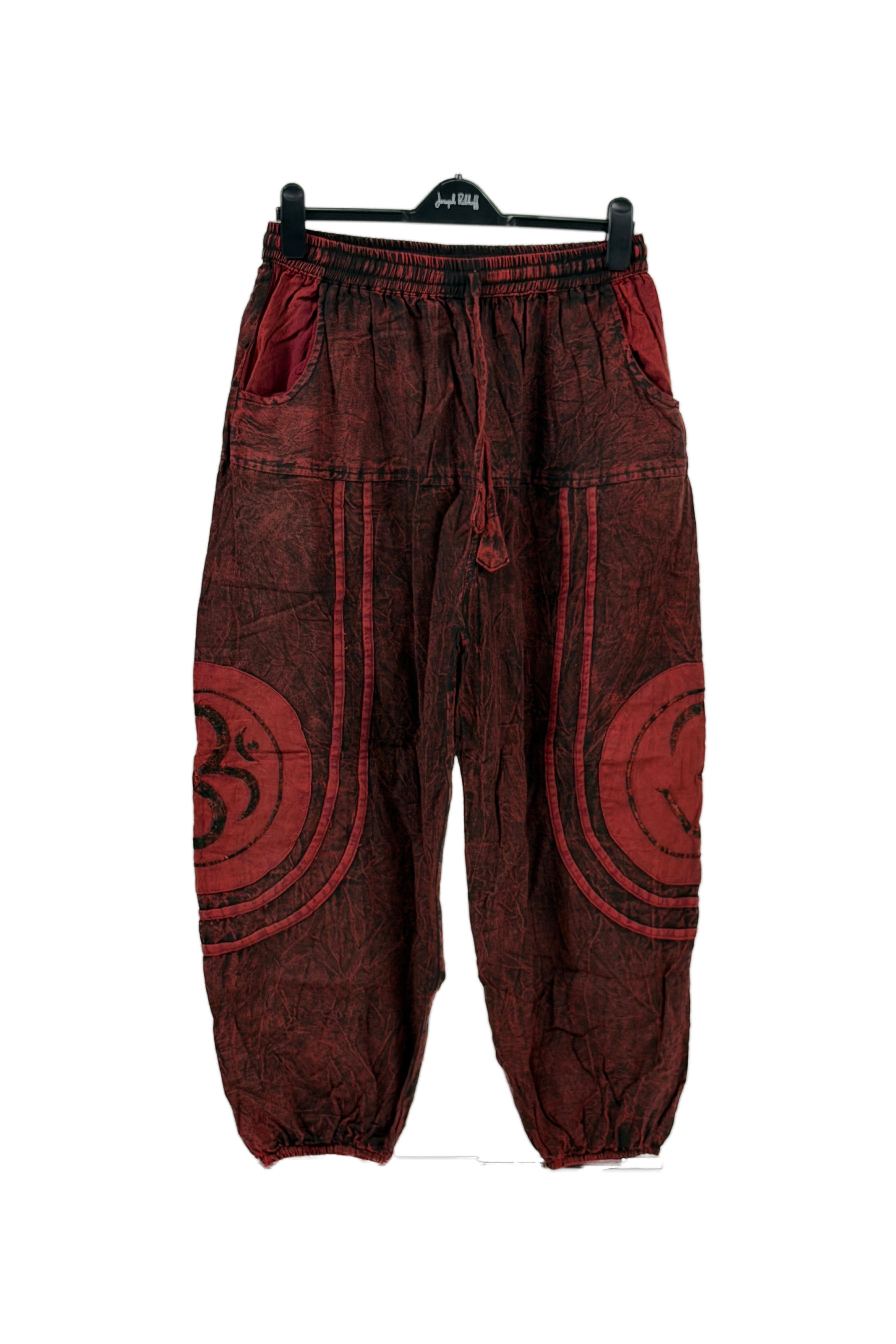 Boho Om Symbol Cotton Harem Pants – Acid Wash Yoga Joggers