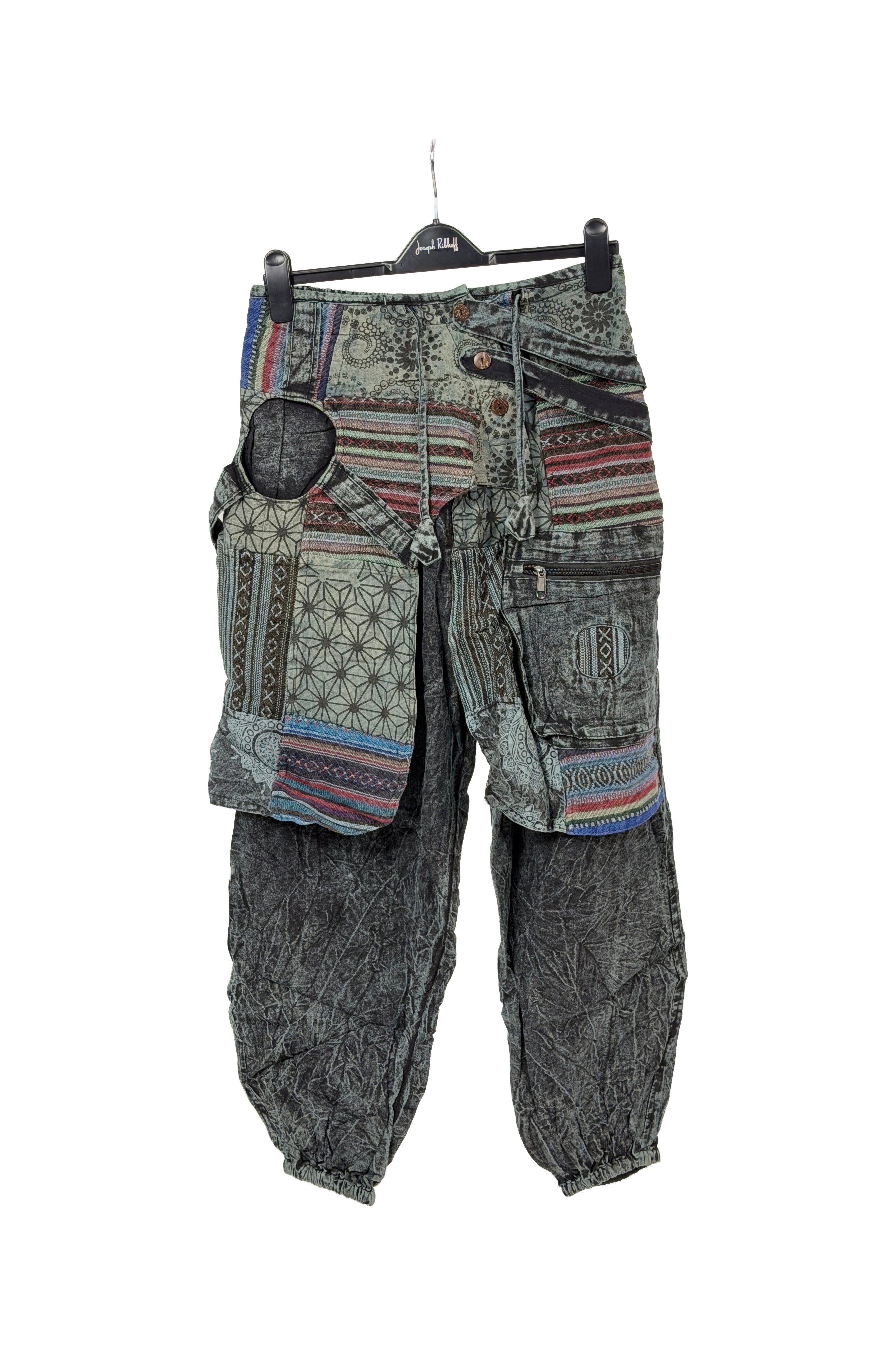 Boho Celestial Sun & Moon Cotton Harem Pants – Acid Wash Festival Joggers