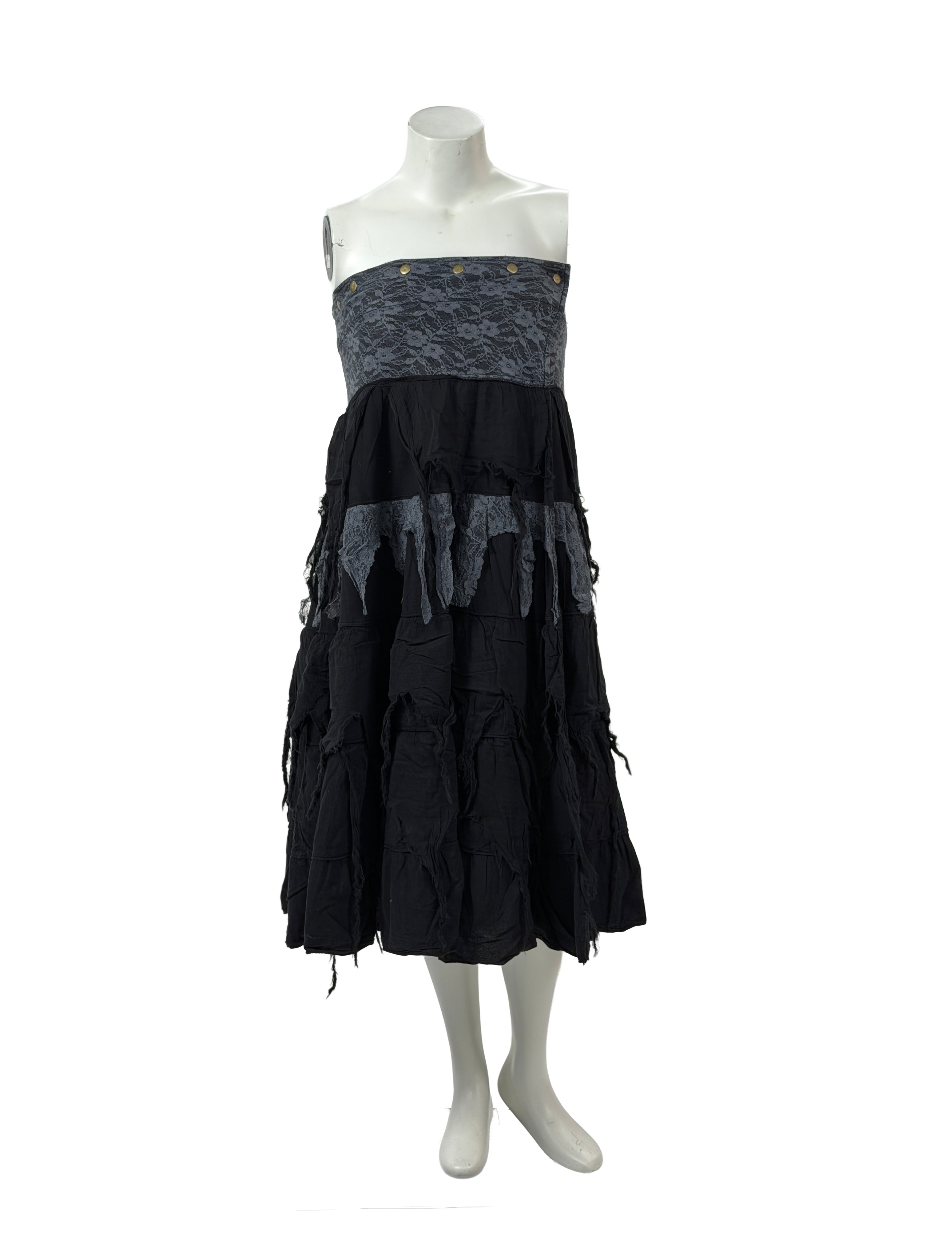 Himalayan Moon Button-Wrap Cotton Skirt